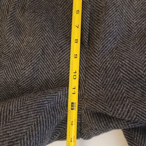 Calitessa Italy Wool Herringbone Pleated Cuffed Pants Gray Juniors Sz 7 Vintage - Picture 8 of 9